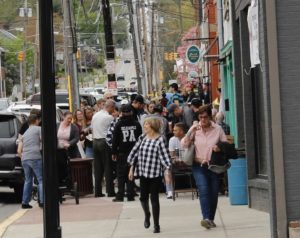 Crowds gather in Zelienople at Thursday’s Open Air Market.